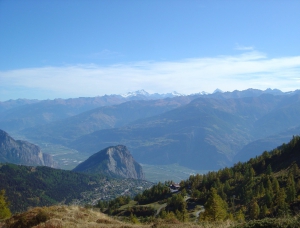 Vue sur la vallée du Rhône, en montant