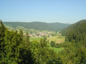 Vue sur Vaulion depuis la place de pique-nique