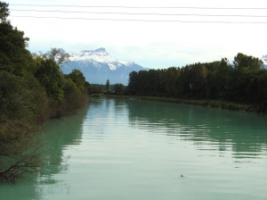 Le Rhône, vu depuis la Passerelle des Grangettes