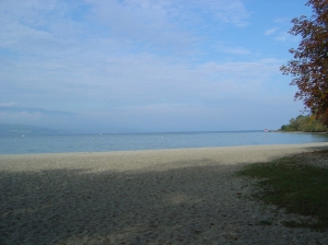 La plage de sable d'Yvonand