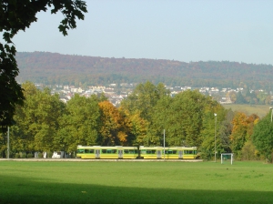 Le tram reliant Auvernier à Colombier