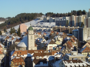 Vue sur la ville de La Chaux-de-Fonds, depuis la Tour Espacité