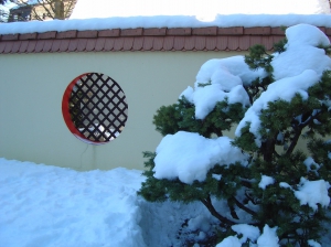 Détail du Jardin Japonais en hiver