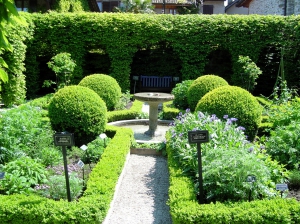 Le cloître et ses plantes médicinales et aromatiques