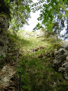 Le chemin d'accès escarpé