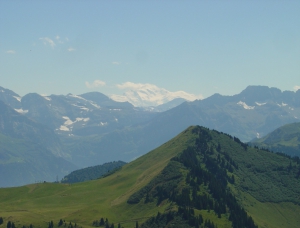 Le Mont Blanc, vu depuis le Morclan
