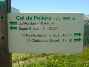 Panneau au Col de Folière