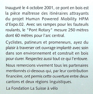 Plaque explicative, au Pont Rotary