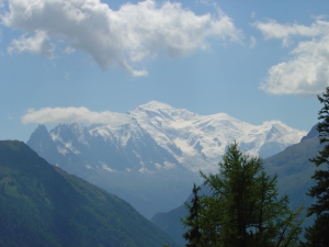 Vue sur le Mont Blanc depuis le train panoramique