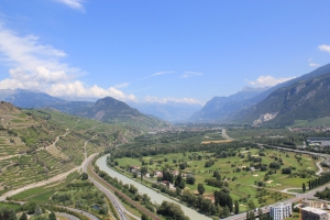 Vue de Tourbillon en direction de Sierre