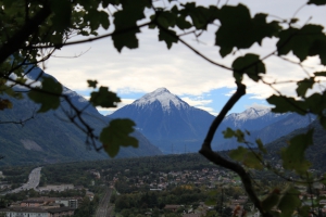 Vue sur la vallée du Rhône, durant la montée