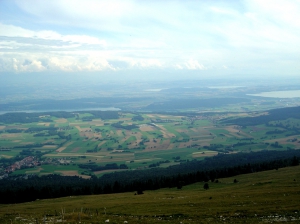 Les trois lacs (Bienne, Neuchâtel et Morat) depuis Chasseral