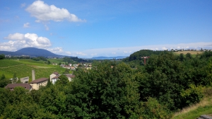 Vue depuis le Château de Boudry: au fond, le Lac de Neuchâtel