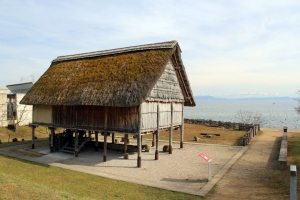 Reconstitution de maison devant le laténium