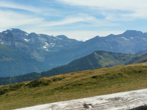 Au fond, le Mont Blanc