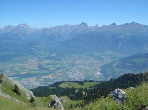 La vallée du Rhône avec Monthey depuis la Pointe de Bellevue