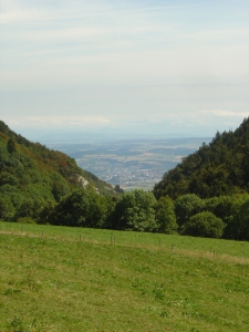 Vue sur Yverdon, avant l'entrée dans les gorges