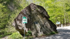 La pierre d'Alexandre en descendant le Dorfbach