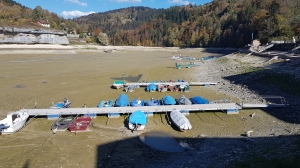 Le lac des Brenets à sec (13 octobre 2018)