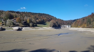 Le lac des Brenets à sec (13 octobre 2018)