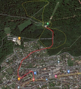 Carte d'accès et tracé approximatif des boucles