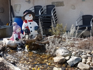 Fontaine sur la terrasse du restaurant à Kyburg-Buchegg