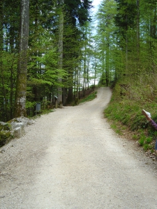 Le chemin entre le parking et les grottes