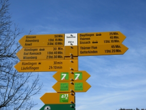 Panneau indicateur à la gare de Sommerau