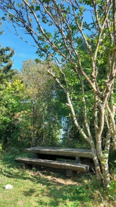 Table de pique-nique, sur le chemin des crêtes
