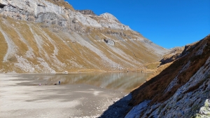 Le Lämmerensee, avec très peu d'eau en octobre 2023