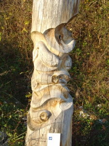 Sculpture d'un Arandaspis, un poisson primitif