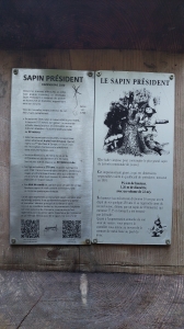 Plaque au pied du Sapin Président