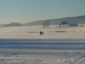 Le lac des Taillères en hiver