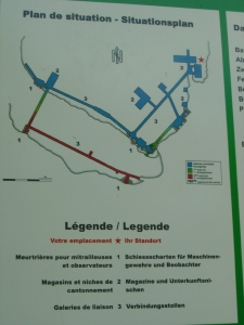 Plan de situation des anciennes fortifications militaires du Mont Vully