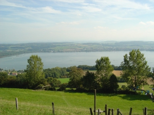 Vue sur le Lac de Morat depuis Plan Châtel