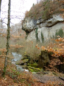 Parois de molasse surplombant la Mèbre