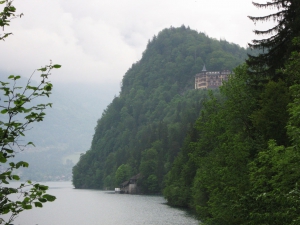 L'hôtel de Giessbach et le débarcadère